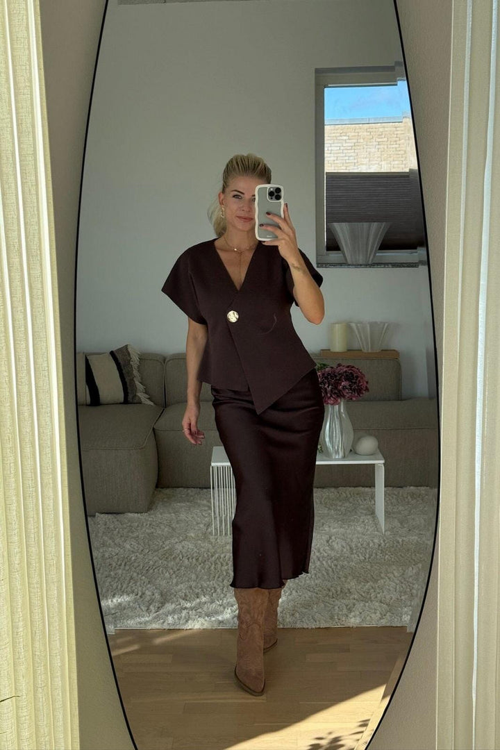 A-bee - Clarice Top - Dark Maroon Toppe 