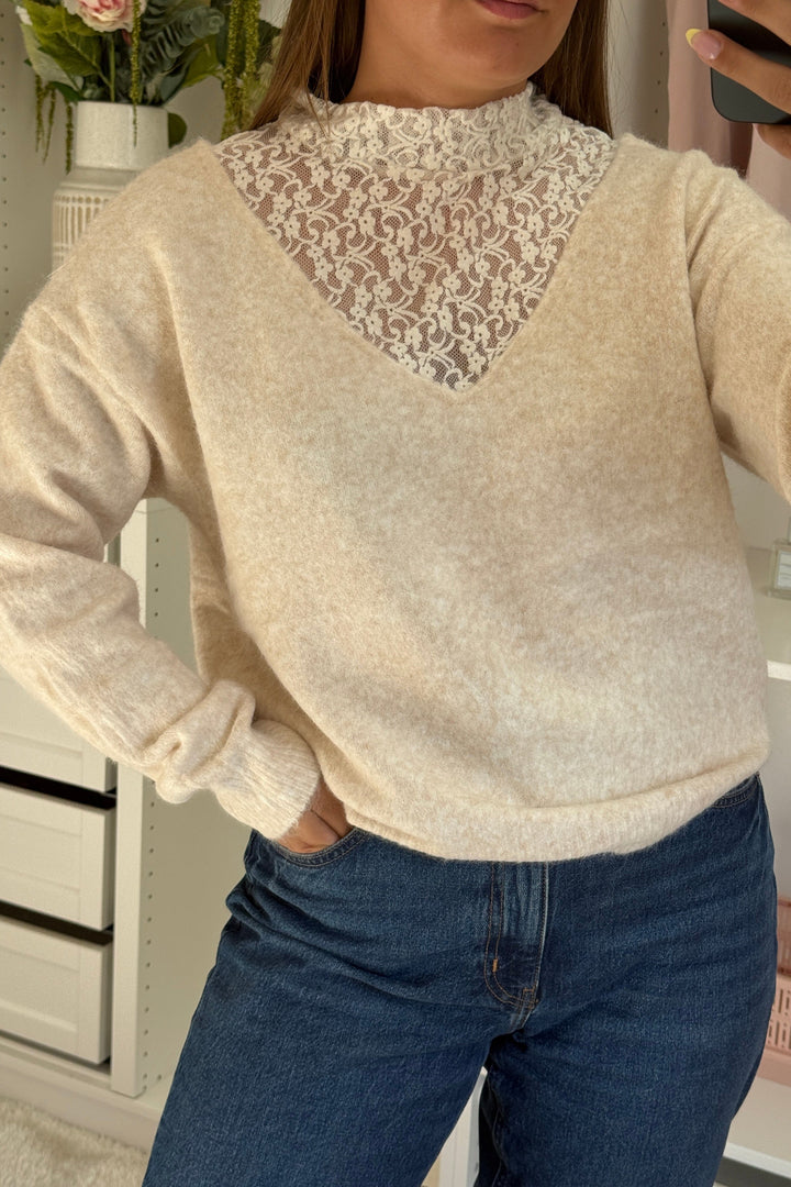 A-bee - Clarisse Striktrøjer - Beige Strikbluser 