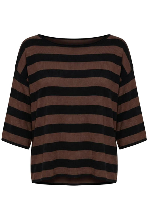 A-Bee - Ivy 70125 - Black / Brown Stripe T-shirts 