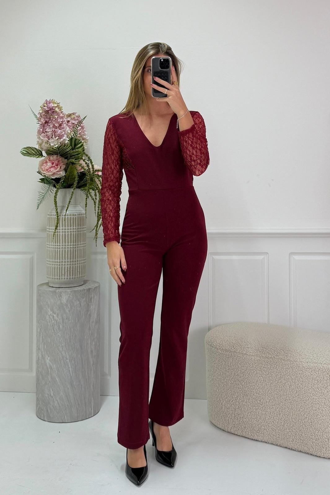 A-bee - Janelle Jumpsuit - Burgundy Buksedragter 