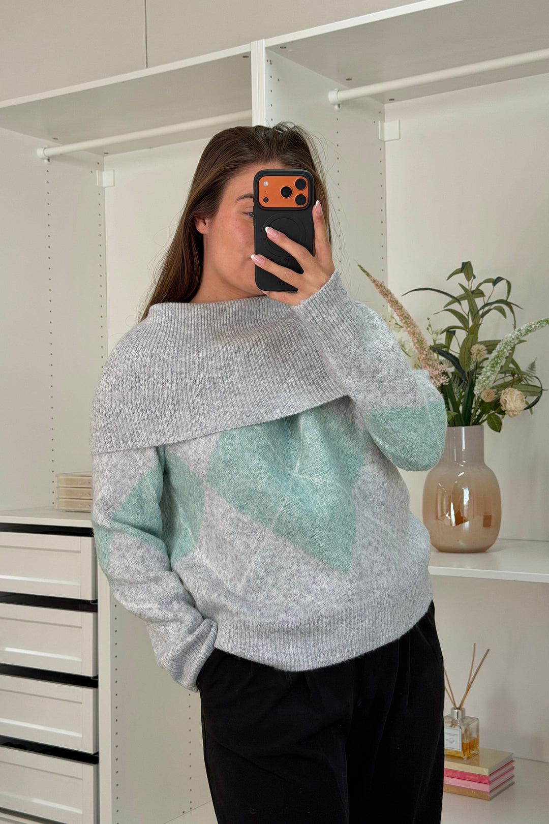 A-bee - Kenza Knit - Green Strikbluser 