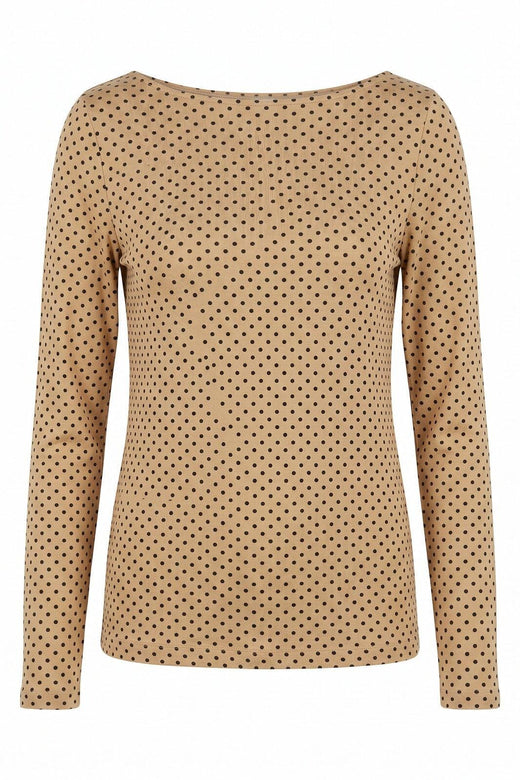 A-Bee - Poppy 97201 - Beige With Black Polka Dot Bluser 