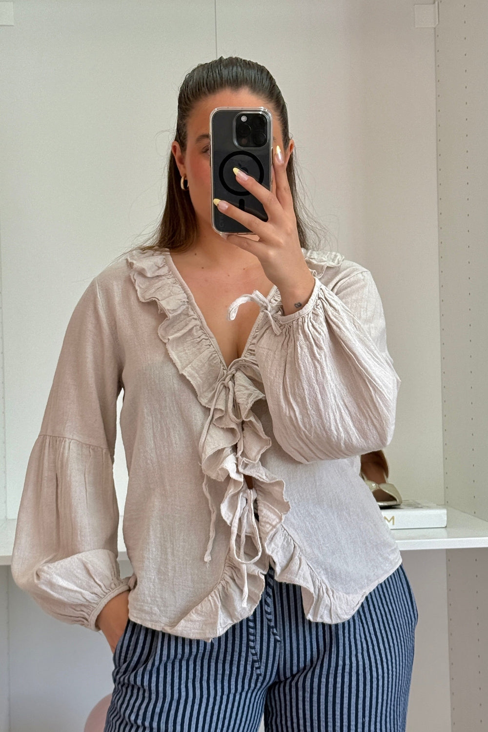 A-bee - Solveig Shirt - Beige Bluser 