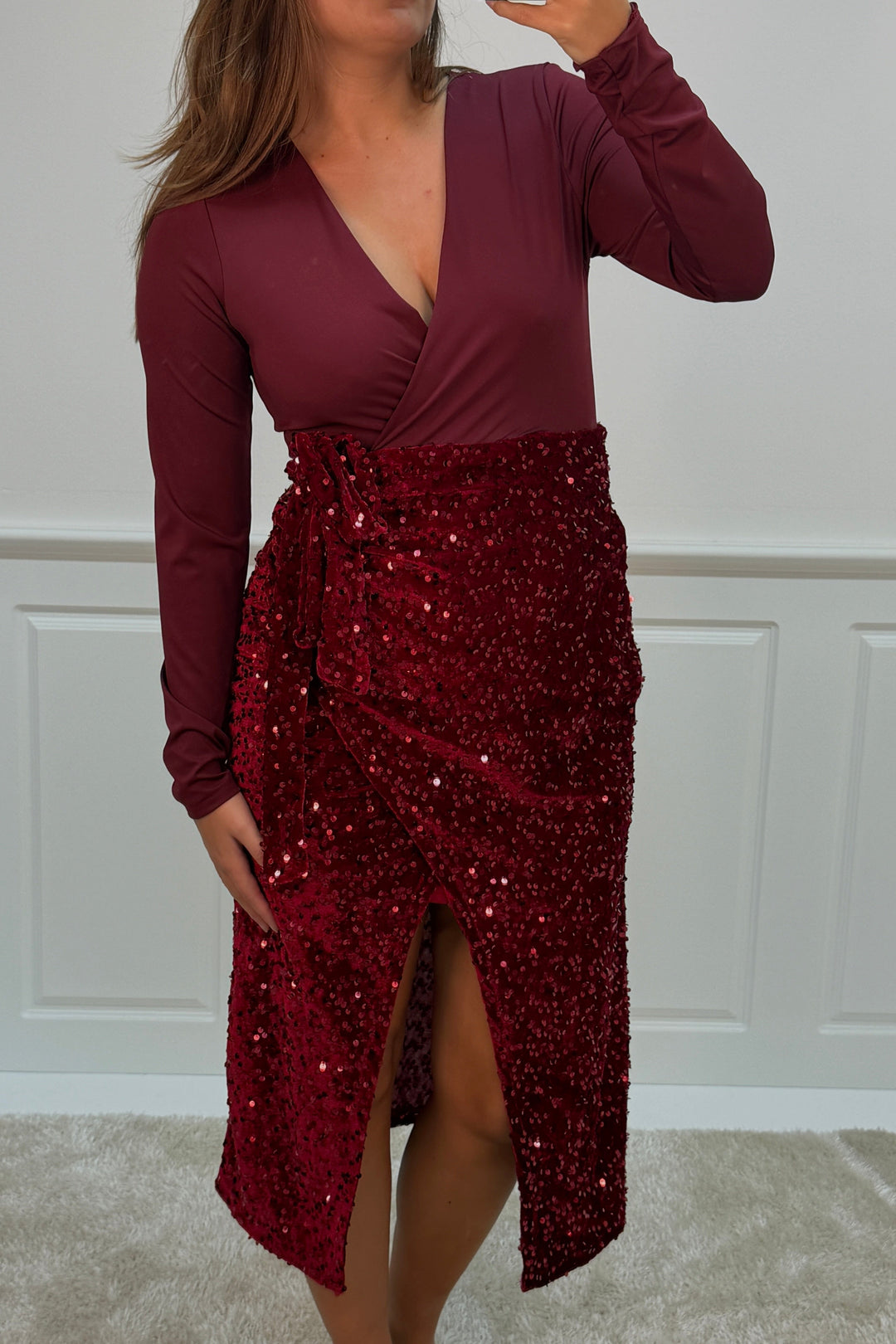 A-bee - Viviana dress - Dark Red Kjoler 