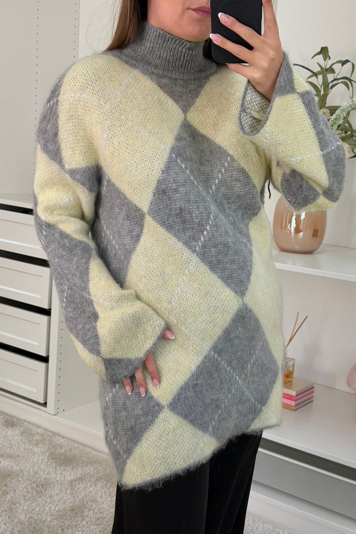 A-bee - Yamina Knit - Light Yellow Strikbluser 