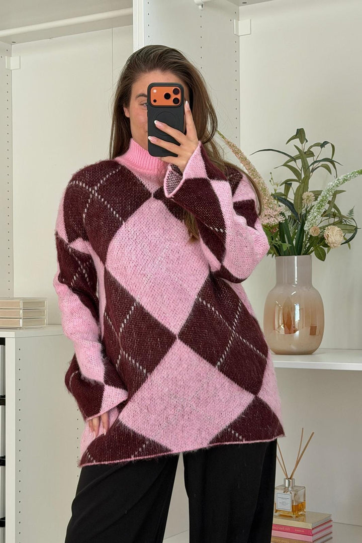 A-bee - Yamina Knit - Pink Strikbluser 