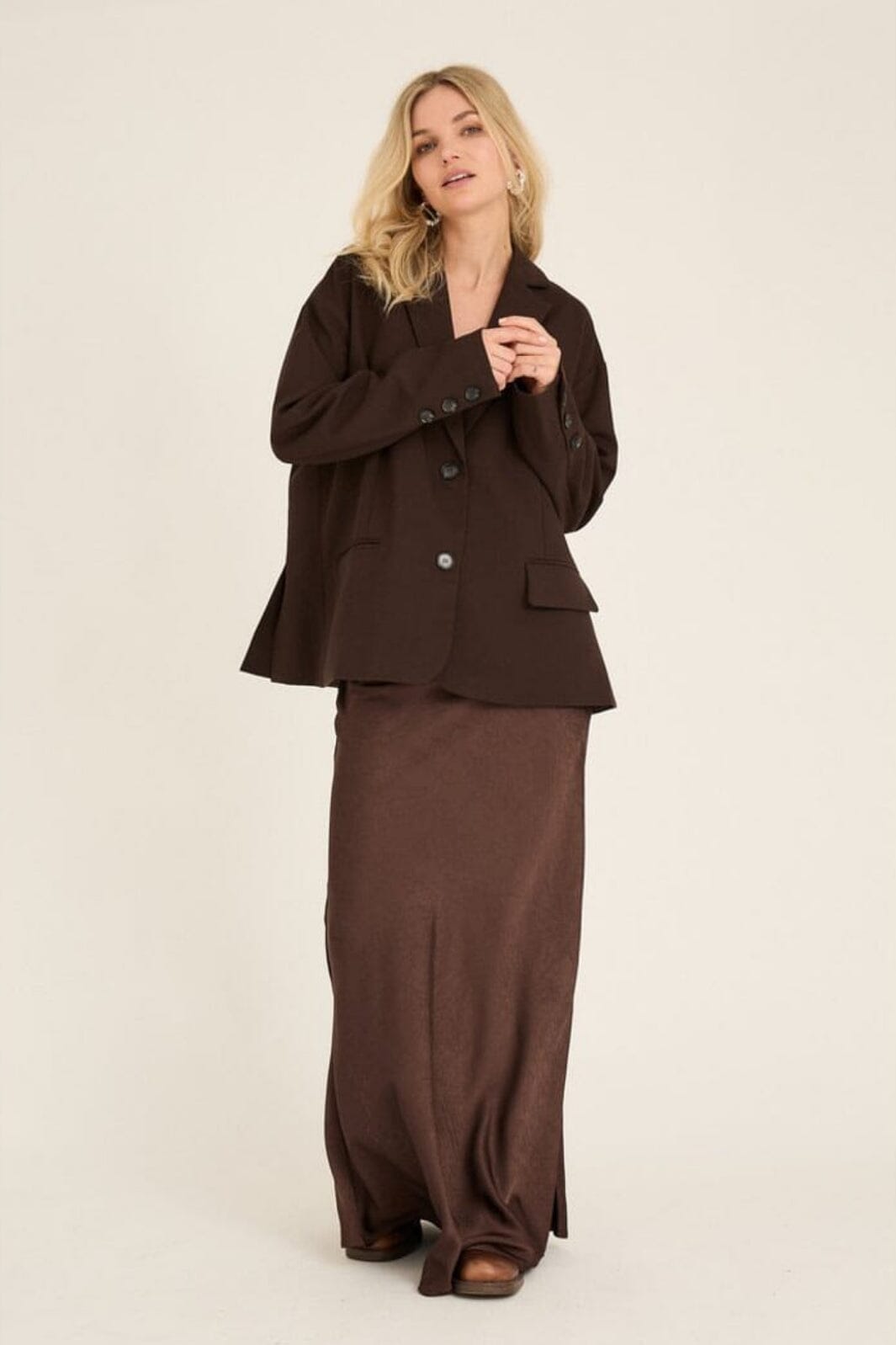 A-View - Emily Skirt AV4923 - 194 - Dark Brown Nederdele 