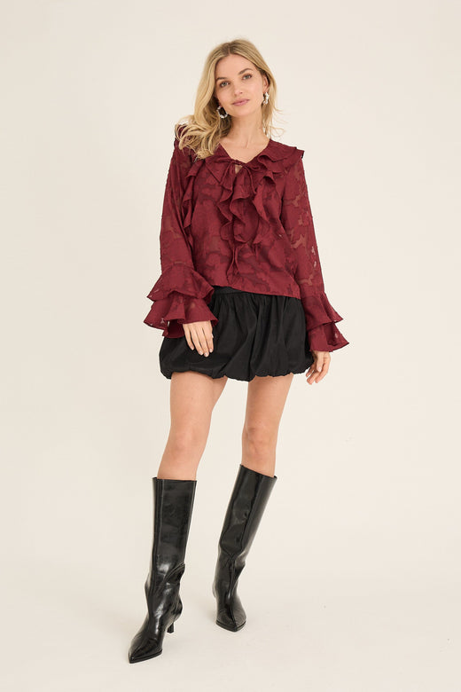 A-View - Floretta Blouse AV6090 - 266 - Cabernet Bluser 