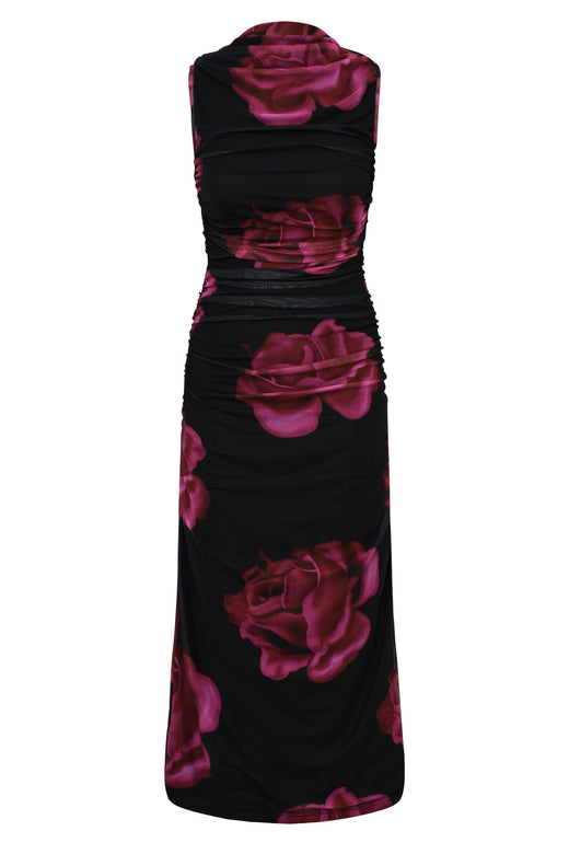 A-View - Ophelia Dress AV7017 - 163 - Black/Pink Kjoler 
