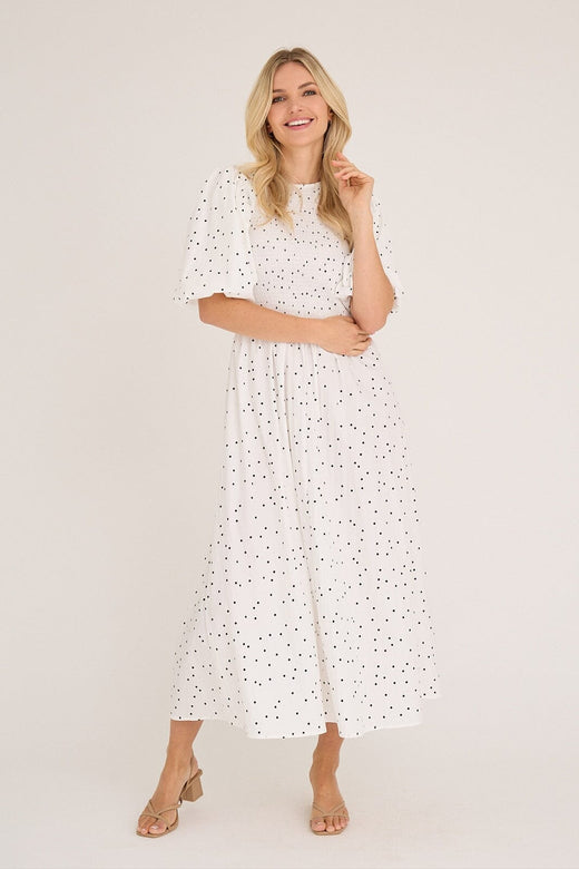 A-View - Tabita Dot Dress AV8164 - 019 - White With Black Dots