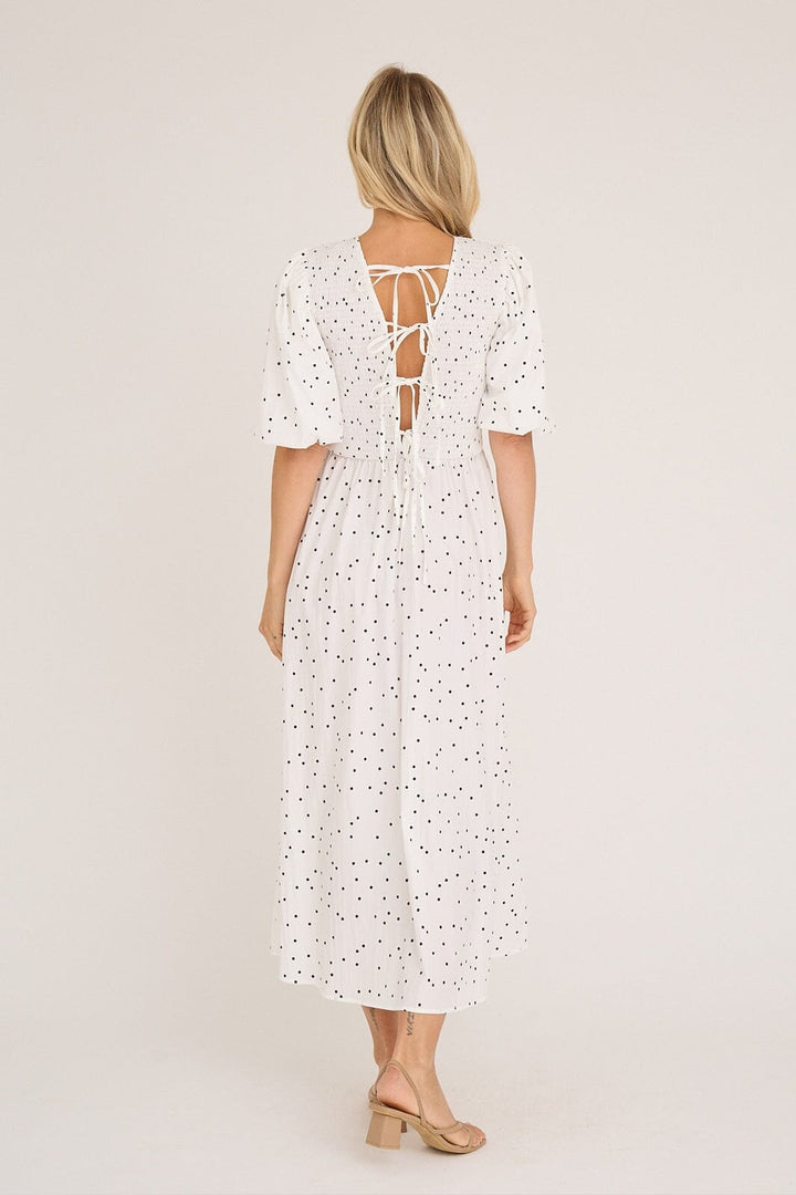 A-View - Tabita Dot Dress AV8164 - 019 - White With Black Dots
