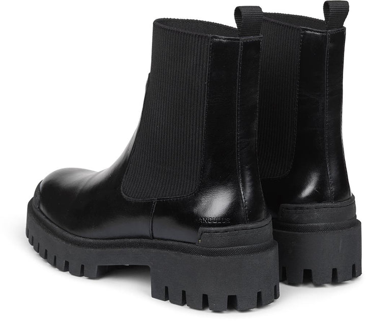 Angulus - Hacker Støvle Med Elastik - Black Støvler 