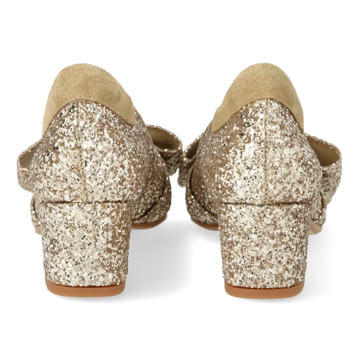 Angulus - Sløjfe Pump I Funklende Glitter 1550-105 - 3618/2217 Champagne Glitter/sand Pumps 
