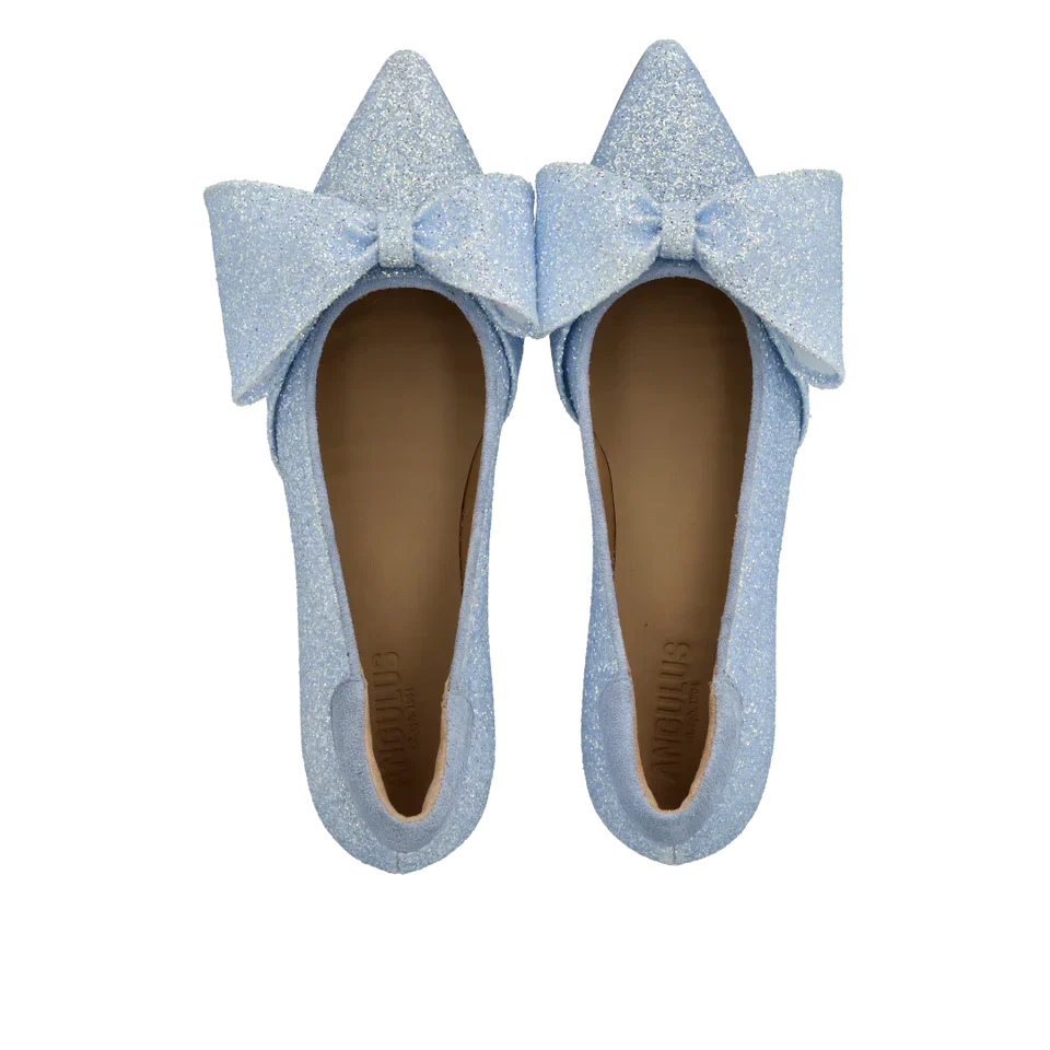 Angulus - Sløjfe Pump I Funklende Glitter 1550-105 - 4641/4610 Sky Blue Glitter/sky Blue Pumps 