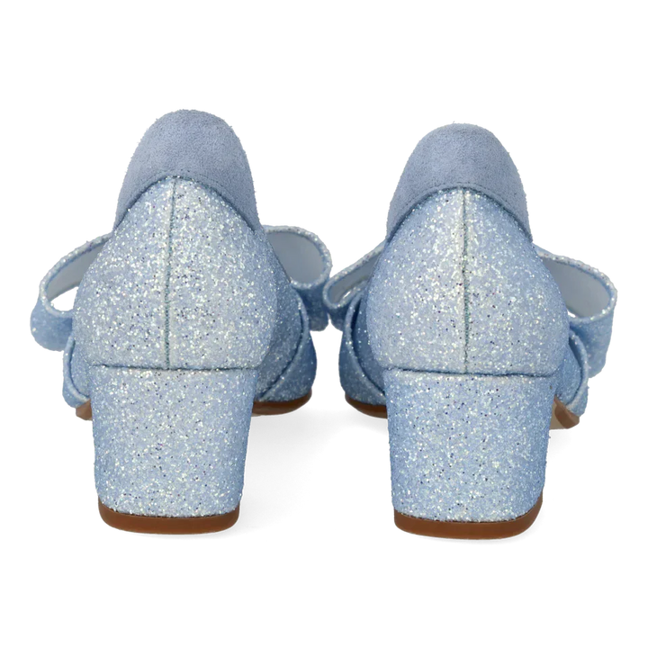Angulus - Sløjfe Pump I Funklende Glitter 1550-105 - 4641/4610 Sky Blue Glitter/sky Blue Pumps 