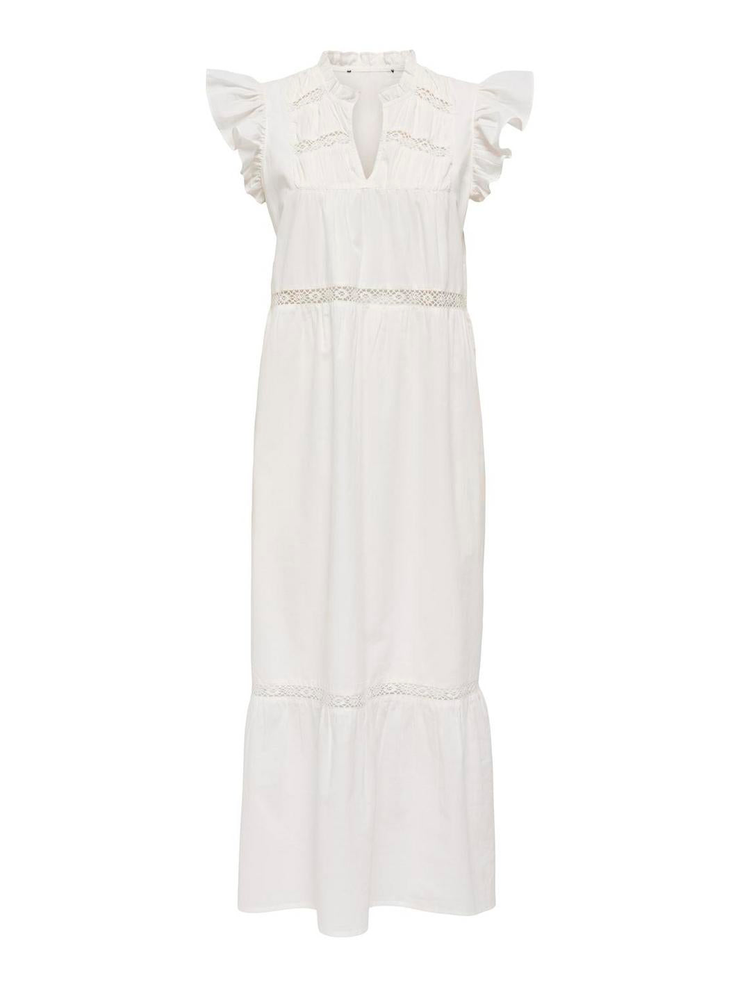 Only - Onlsunny Capsl Frill Dress - 4886732 Cloud Dancer