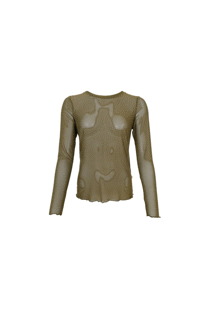 Black Colour - Bcalexis Blouse W/Stones 40746 - Shirts,Mesh & Basic Blouses - Hunter Green