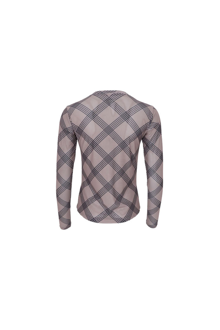 Black Colour - Bcannie Mesh Blouse 3846 - Shirts,Mesh & Basic Blouses - Taupe Argyle