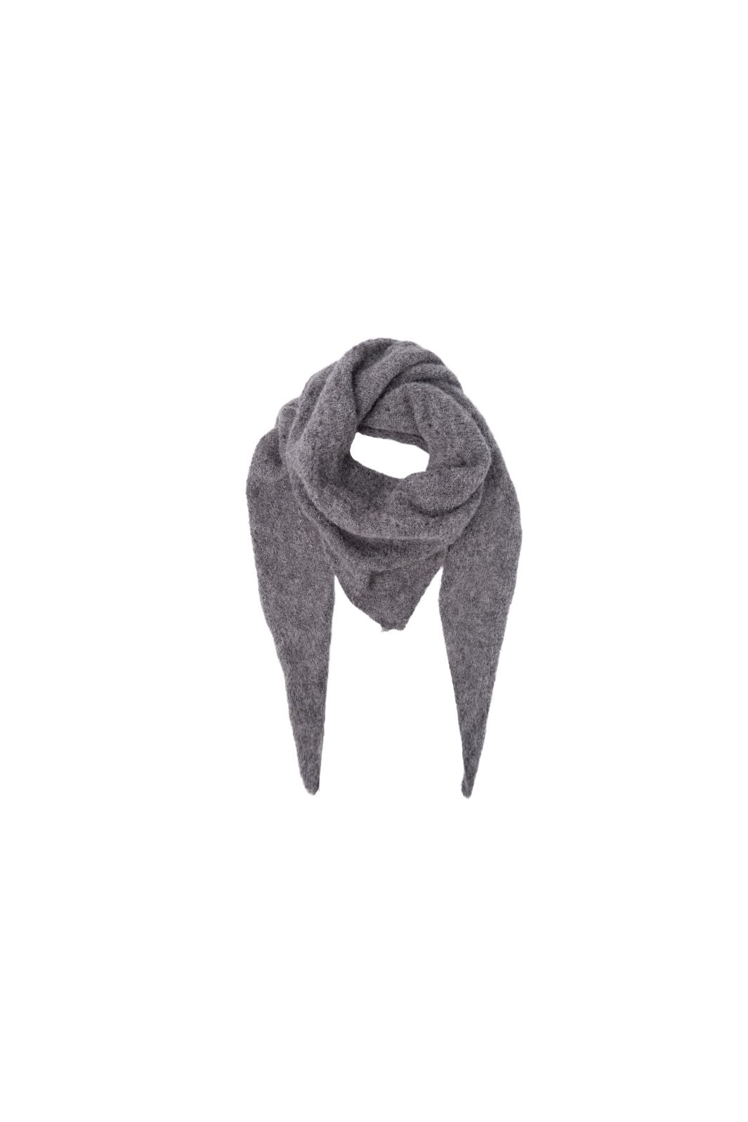 Black Colour - Bcdell Knitted Mini Scarf 208327 - Grey Melange