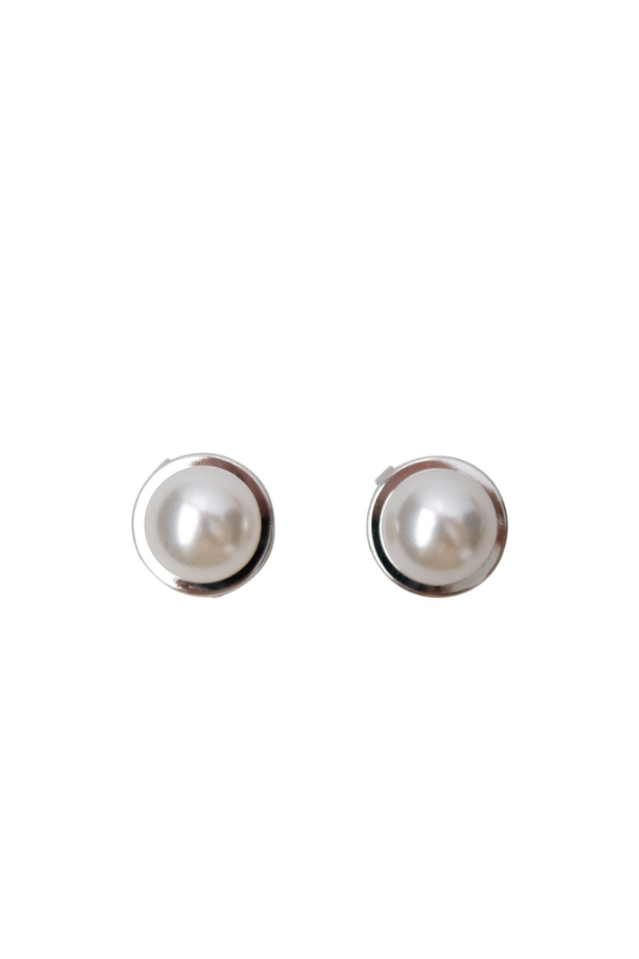Black Colour - Bcdowny Button Covers, 2 Pcs. Set 4531 - Pearl Silver Coloured