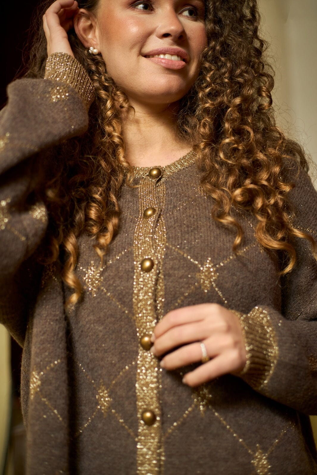 Black Colour - Bcelva Knit Cardigan 1228 - Taupe