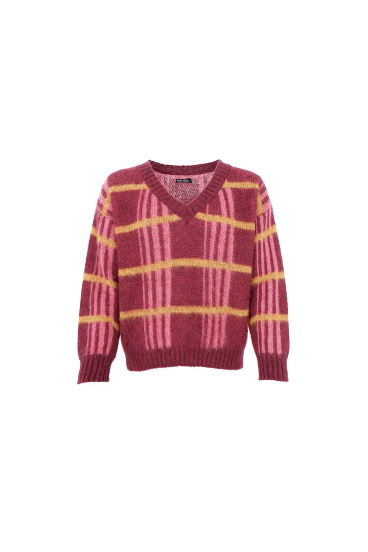 Black Colour - Bcerna V-Neck Jumper 1262 - Burgundy