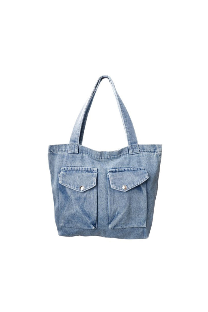 Black Colour - Bchalle Denim Bag 9378 - Lt. Denim Double Pocket