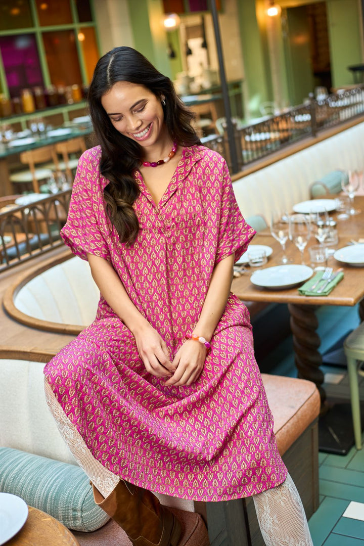 Black Colour - Bcluna S/S Kaftan Tunic 39241 - Savannah Pink