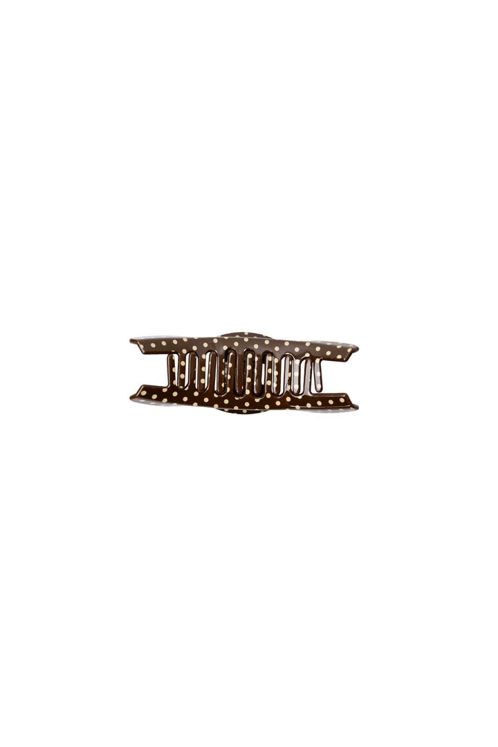 Black Colour - Bcmaze Hair Claw 6077 - Brown Dot