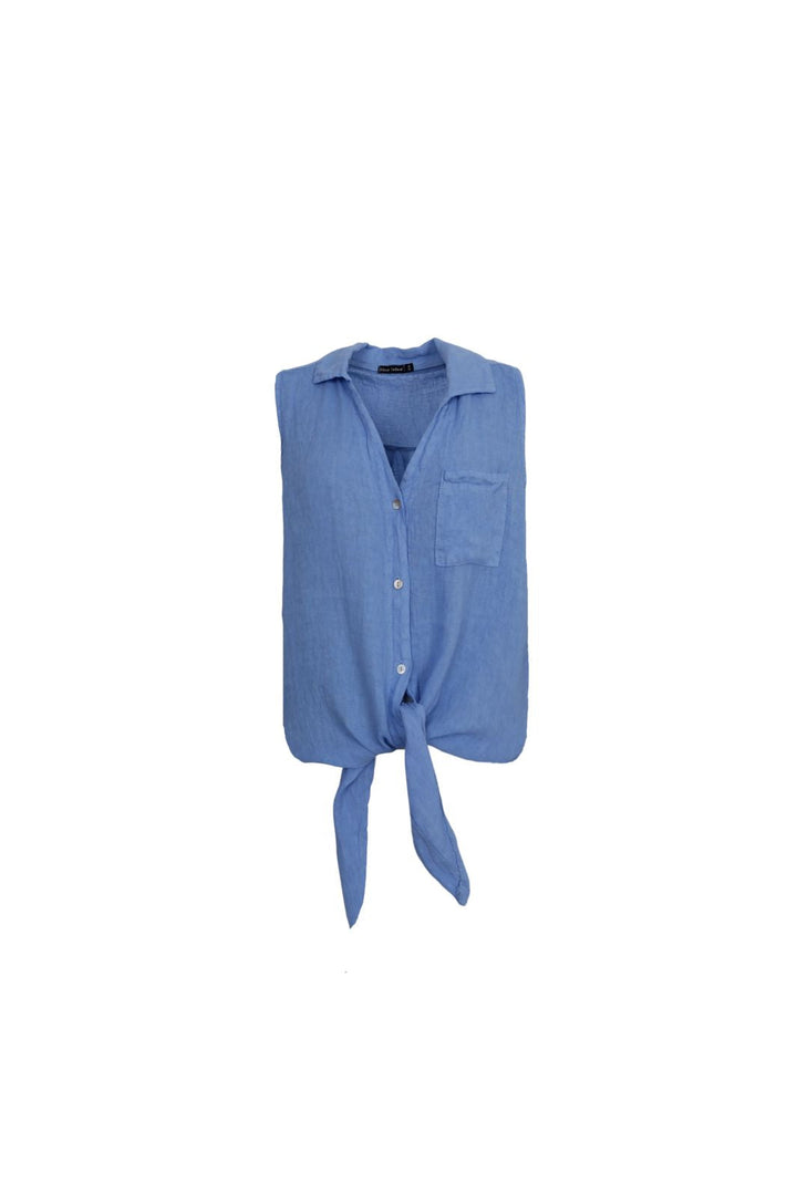Précommande - Black Colour - Bcmelina Sleeveless Tie Shirt 40911 - Sky Blue