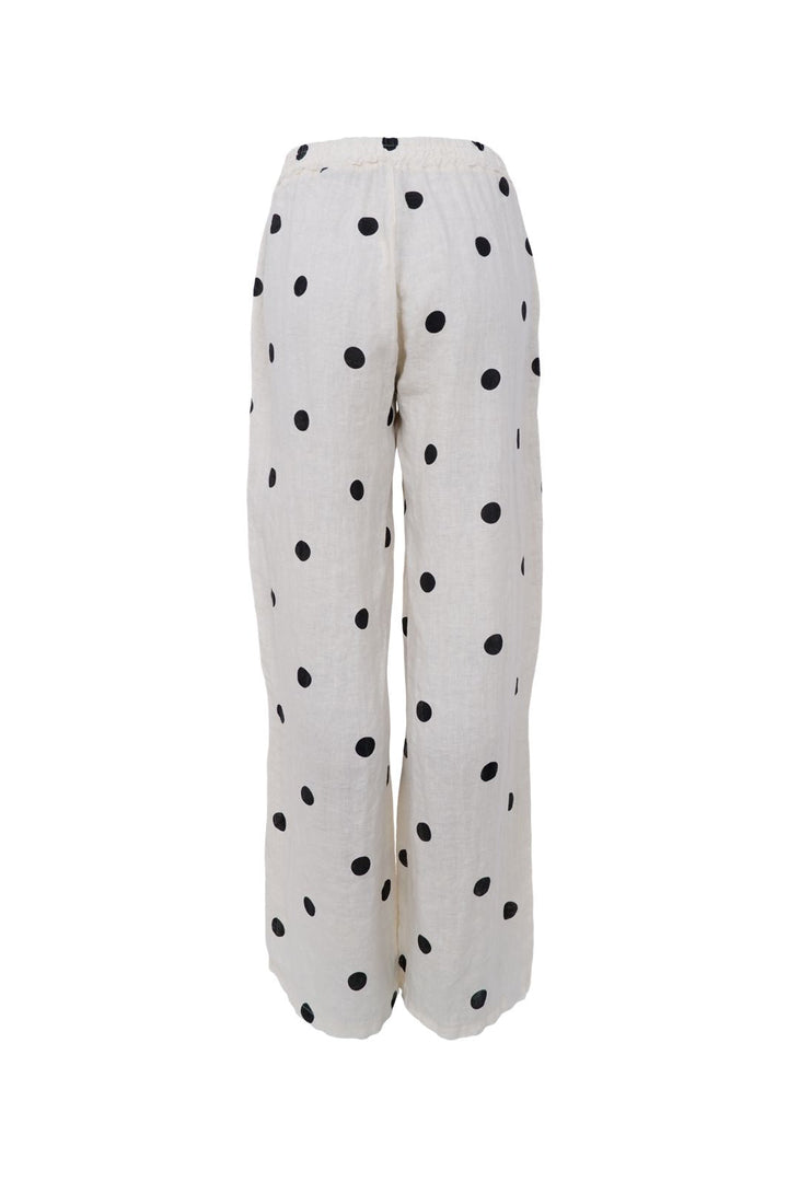 Black Colour - Bcmelina Wide Linen Pant 41114 - Dot