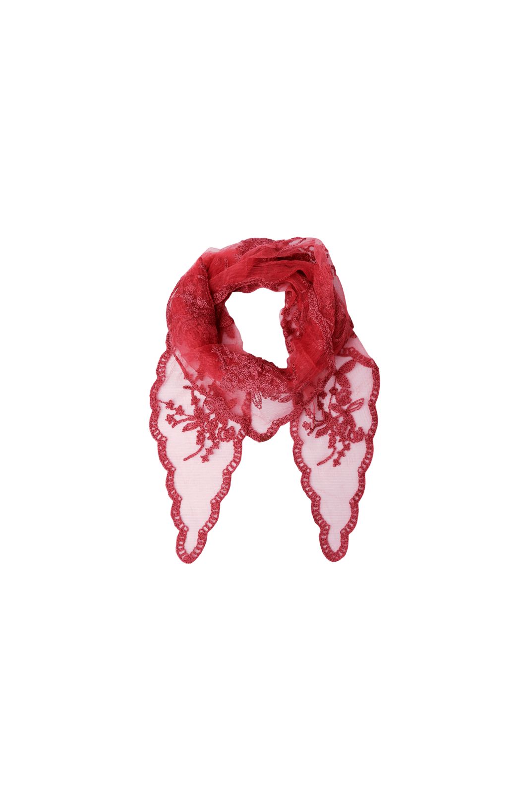 Black Colour - Bcmiriana Triangle Lace Scarf 3643 - Berry Red