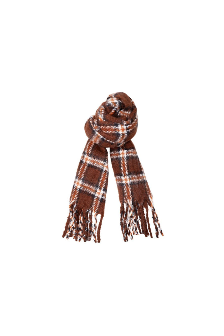 Black Colour - Bcpauline Chekered Winter Scarf 208411 - Mocca