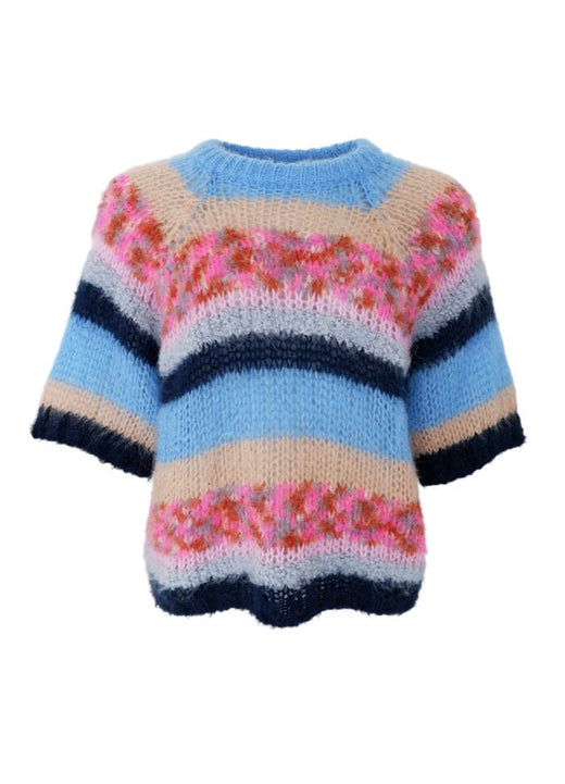 Black Colour - Bcsophie Striped Jumper 1242 - Blue Multi Strikbluser 