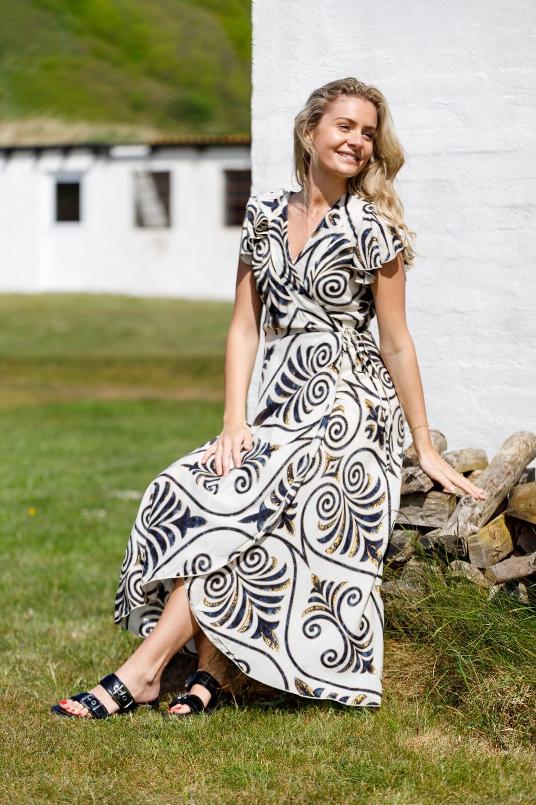 Black Colour - Bcstella Wrap Dress 39609 - Malaka White