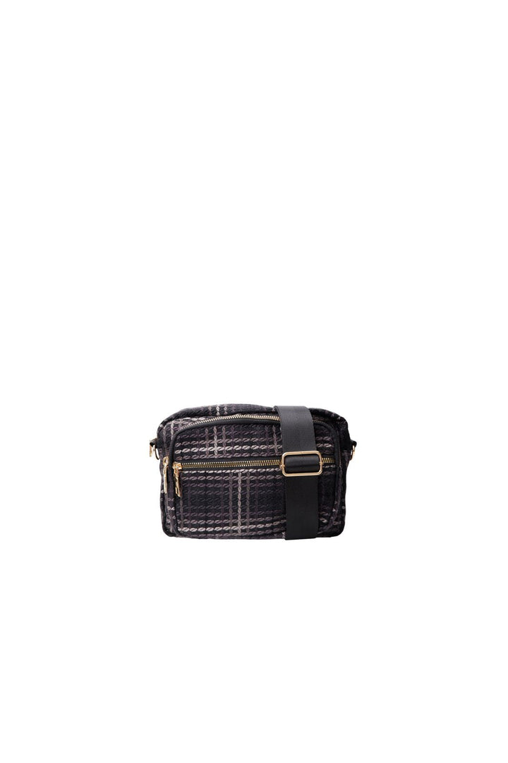 Black Colour - Bcvanda Check Crossover Bag 9386 - Black