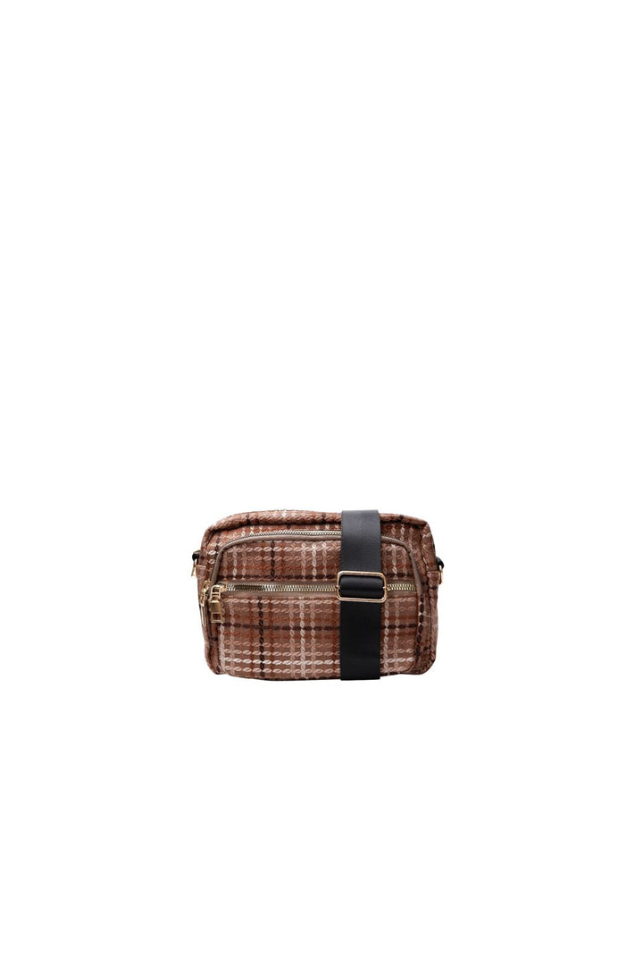 Black Colour - Bcvanda Check Crossover Bag 9386 - Espresso