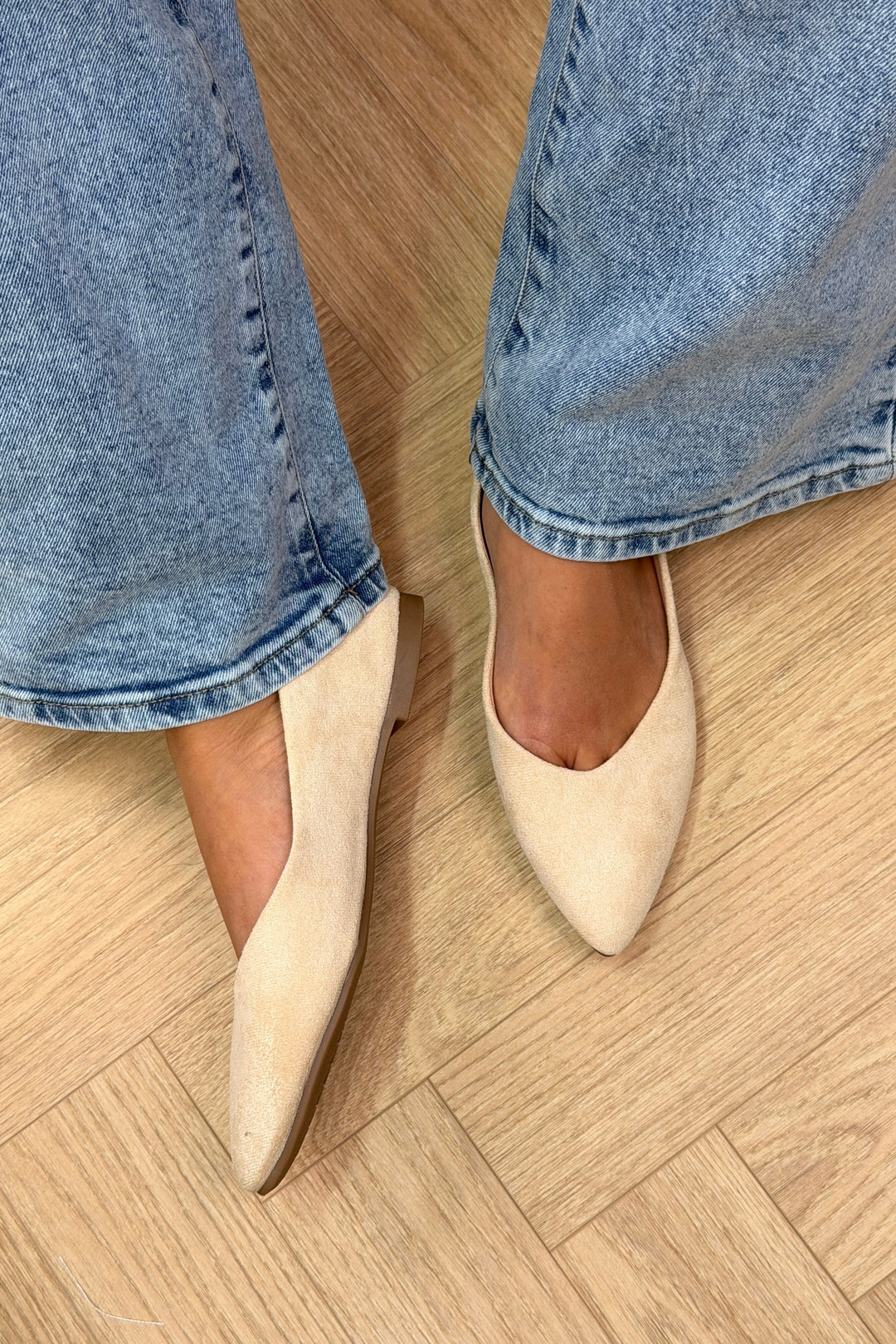 Bloom - Cornflower Ballet Flats - Beige Ballerinaer 