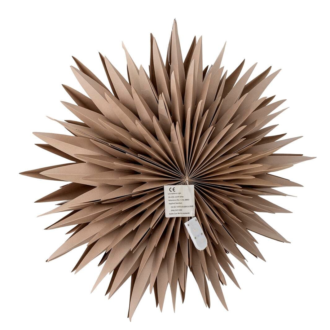 Bloomingville - Elijas Stjerne m/lys, Brun, FSC® Mix, Papir 82068560 - Brown