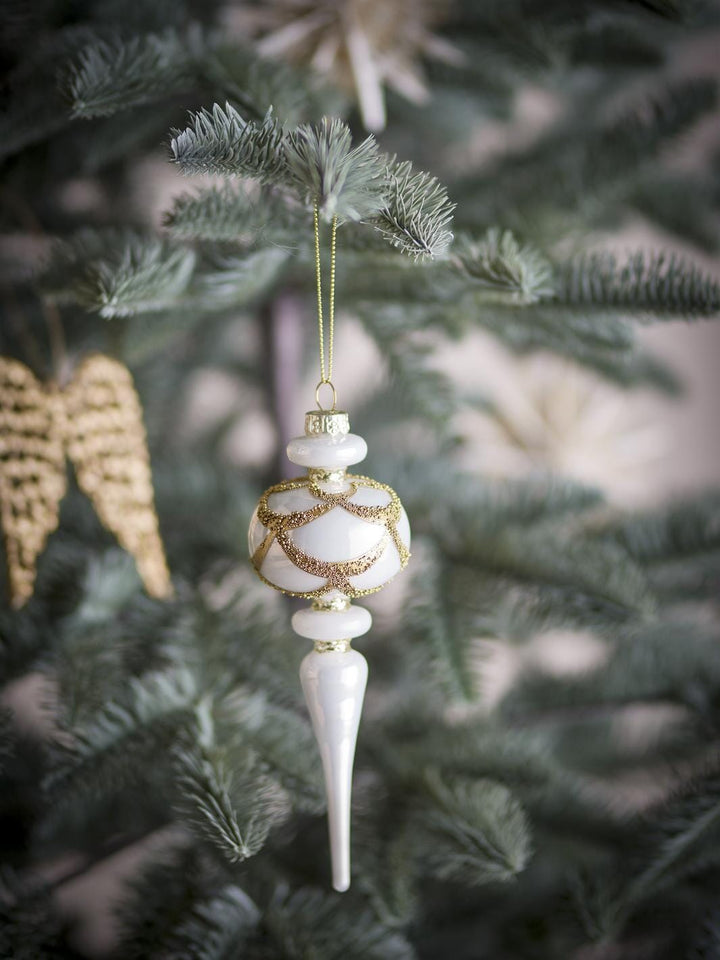 Bloomingville - Hisar Ornament, Hvid, Glas 82072342 - White