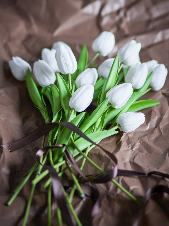Bloomingville - Tulip Buket, Hvid, Kunstige Blomster 82073032 - White
