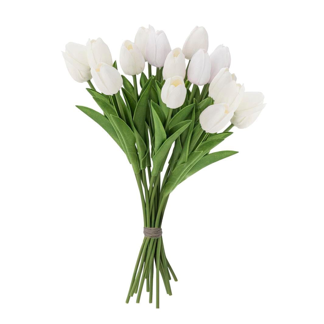 Bloomingville - Tulip Buket, Hvid, Kunstige Blomster 82073032 - White