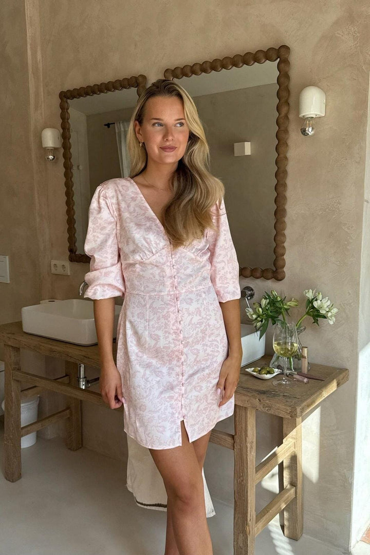 BYIC - Addyic Dress A23902 - Light Pink Floral Kjoler 