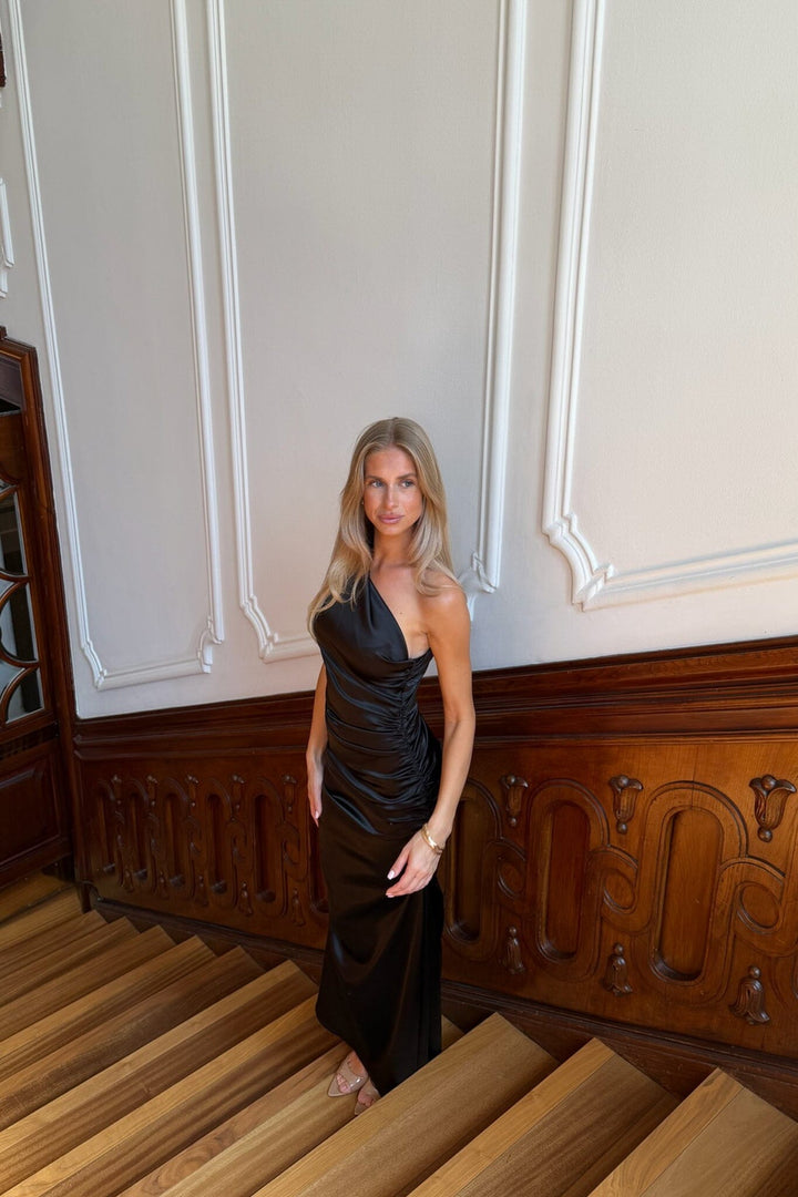 BYIC - Andreaic Satin Dress A25124 - Black Kjoler 