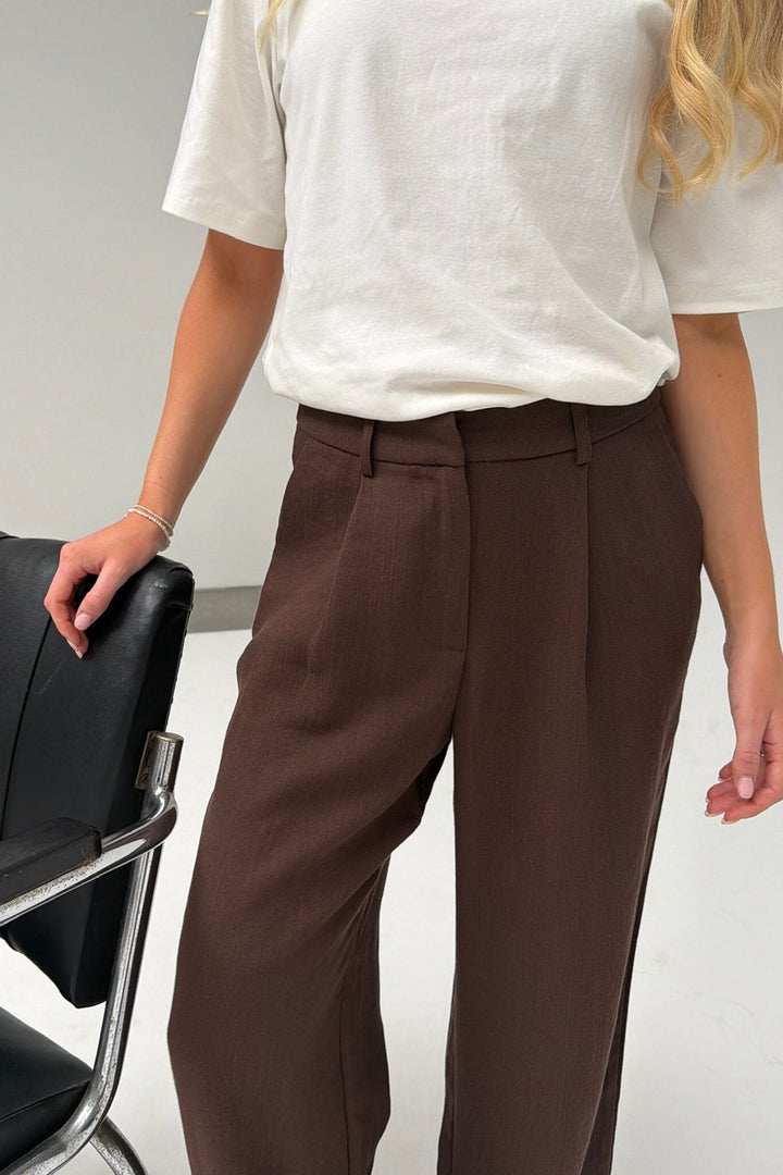 BYIC - Celinaic Pants A2351 - Dark Brown Texture Bukser 