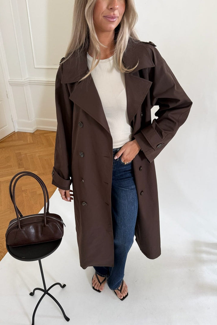 BYIC - Evieic Trenchcoat A25403 - Chocolate Brown