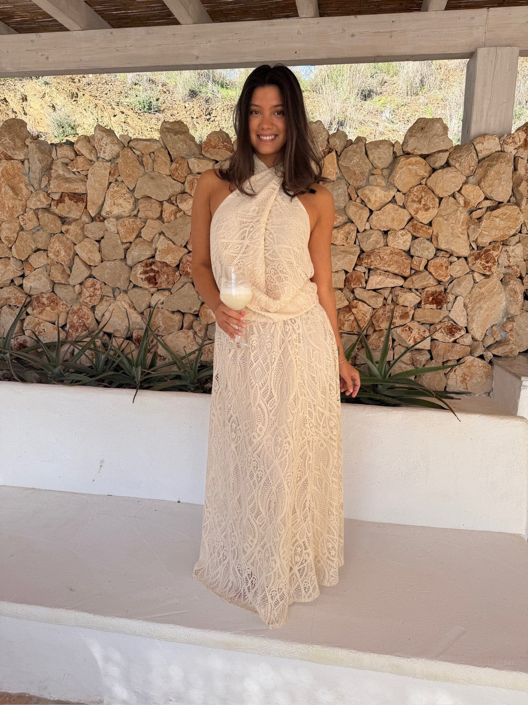 BYIC - Hollyic Wrap Top A25102 - Off White Lace T-shirts 