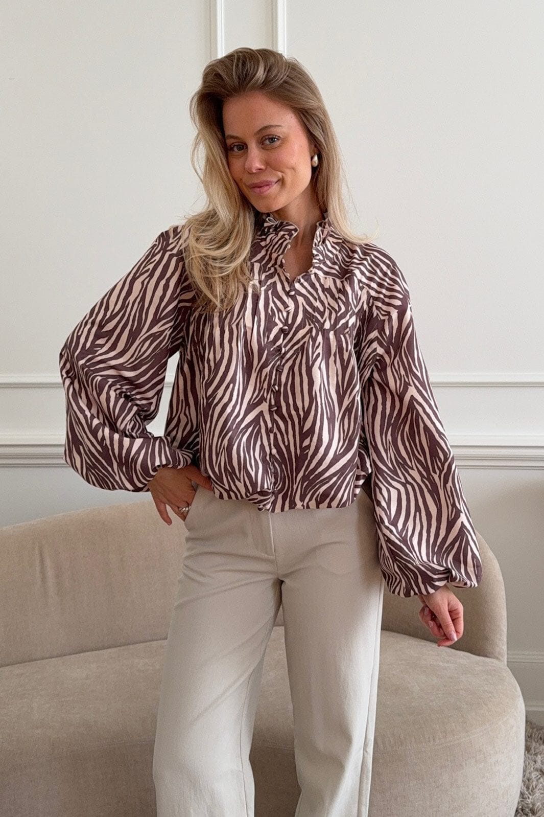 BYIC - Ingeborgic Shirt A23929 - Brown Zebra