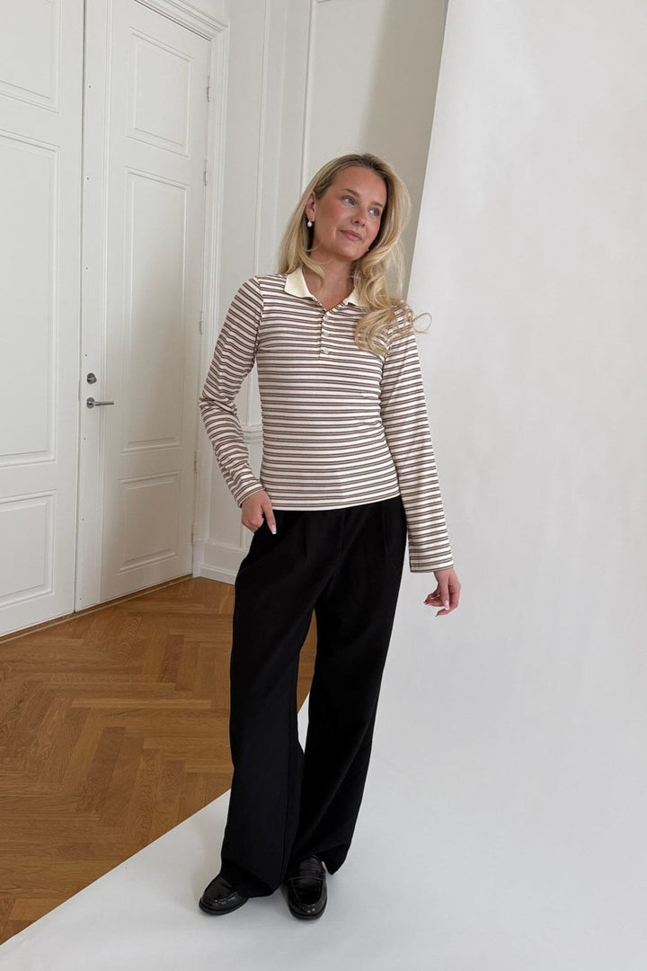 BYIC - Livaic Polo A23982 - White Brown Stripes