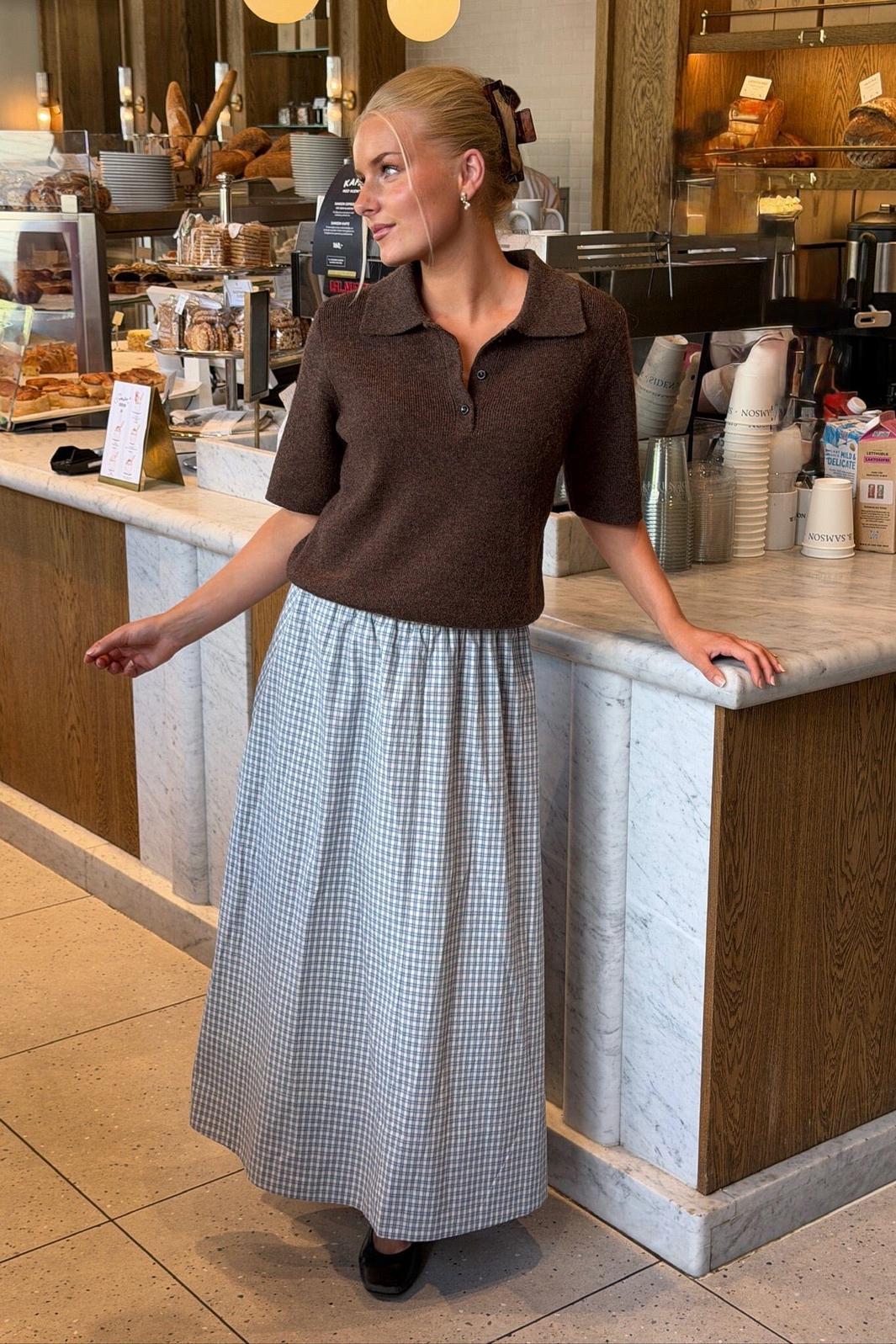 Byic - Milleic Long Skirt A25242 - Brown Checks Nederdele 